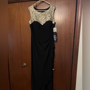 Alex Evenings Black Sweetheart Maxi Gown